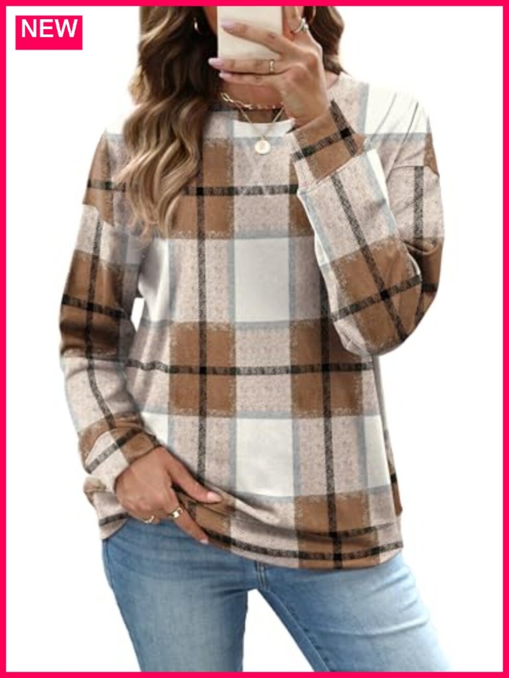 RUMIA Women's Crew Neck Sweatshirt Long Sleeve Pullover Top